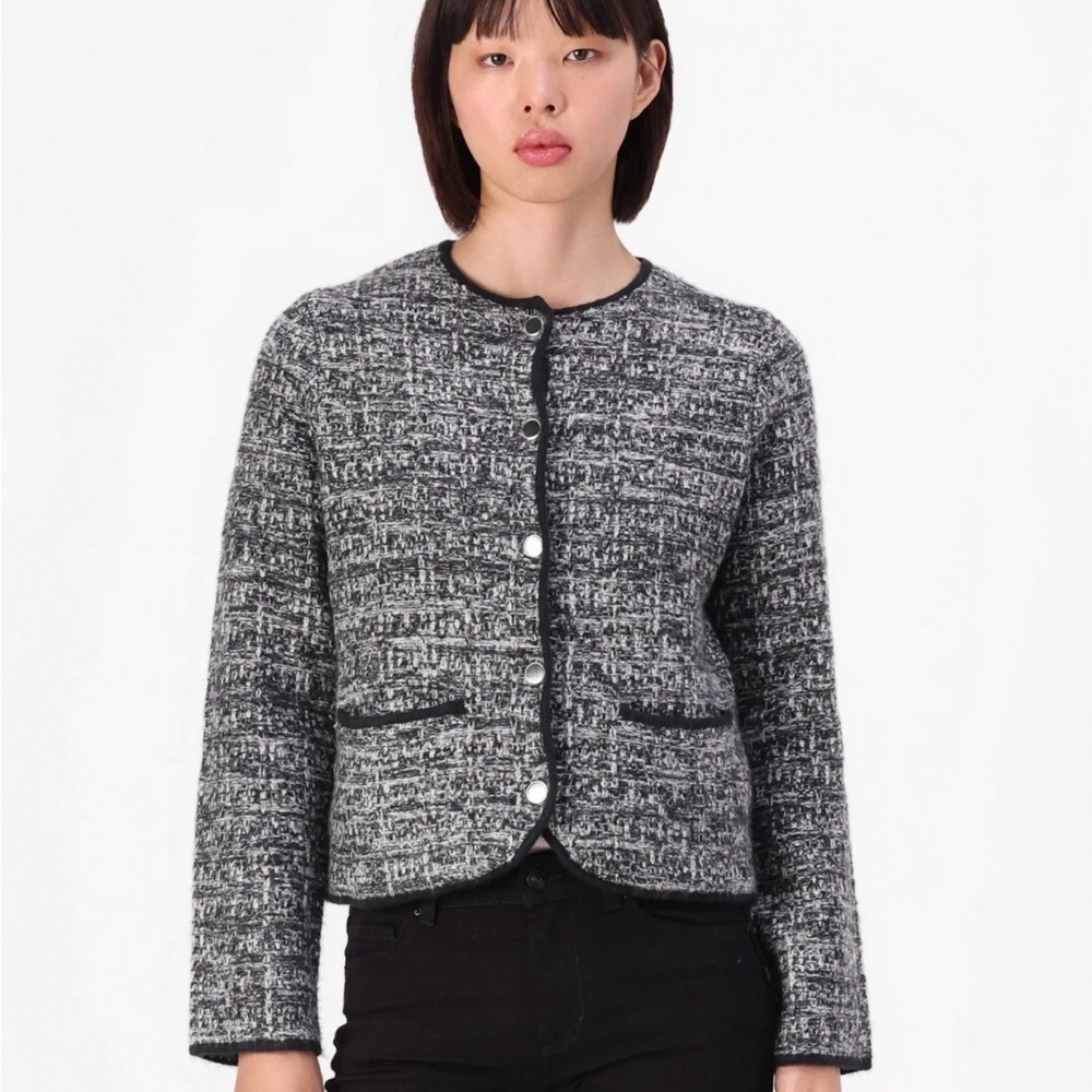 NWT Abercrombie & Fitch Novelty Button Tweed-Inspired Sweater Jacket